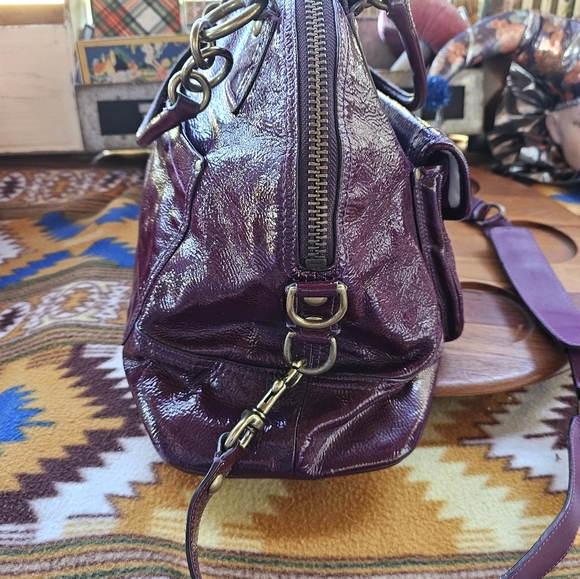Coach Limited Addition Francine Purple Legacy Tote Bag Bowling Satchel - Picture 15 of 16